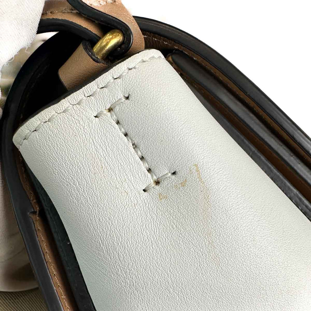 Celine White & Brown Frame Bag - Jiaxyk