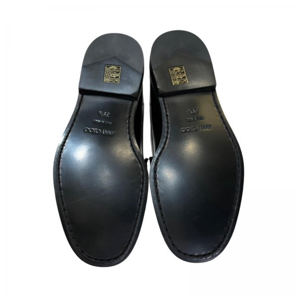 Jimmy Choo Black Glitter Leather Loafers 39.5 - Jiaxyk