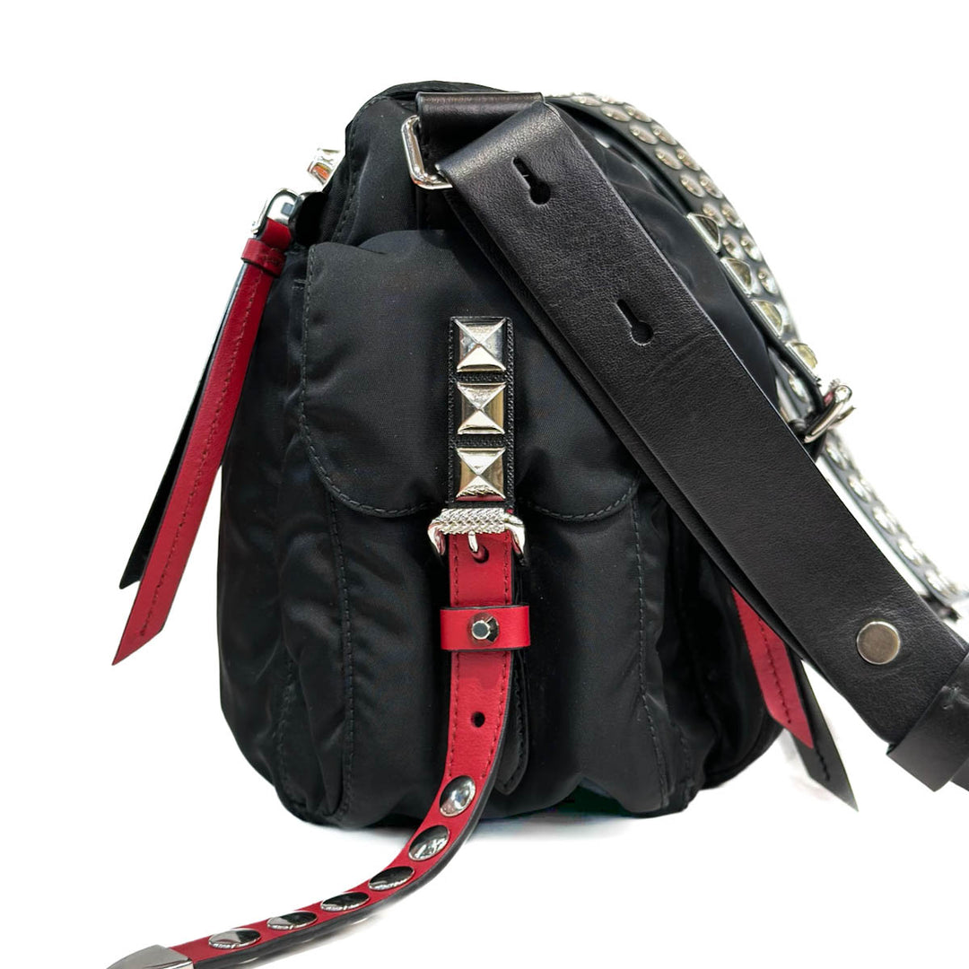 Prada Nylon New Vela Studded Messenger Bag - Jiaxyk