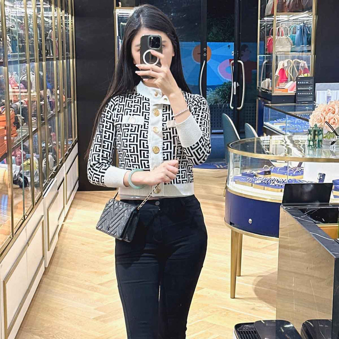 Chanel Black Chevron WOC Bag - Jiaxyk