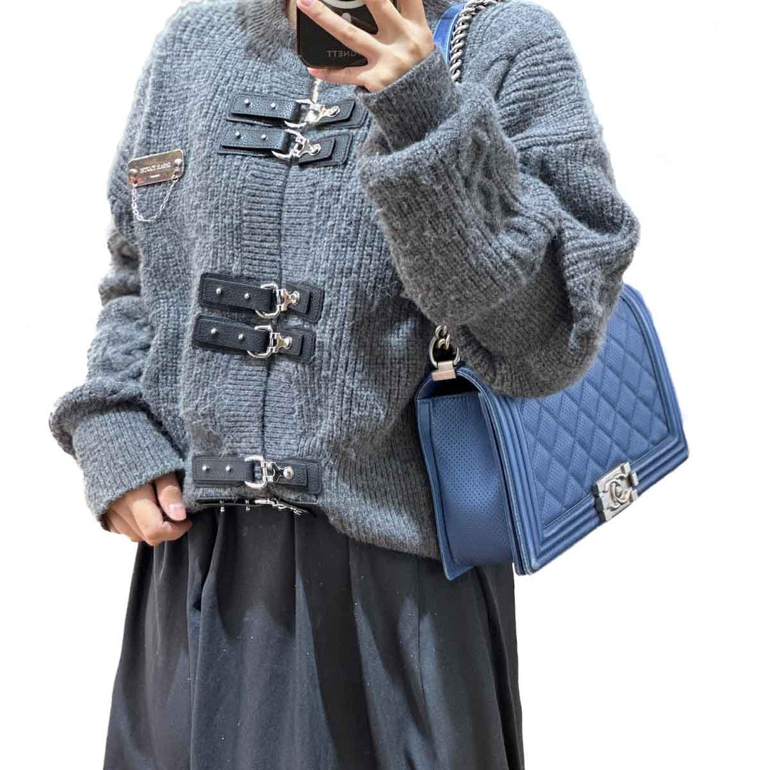Chanel Medium Blue Leboy Bag - Jiaxyk