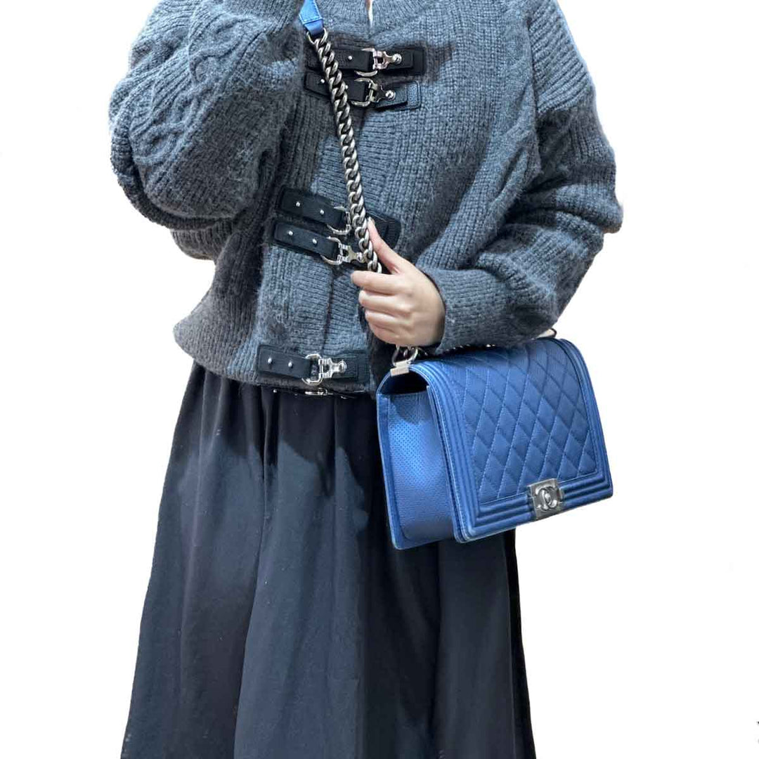 Chanel Medium Blue Leboy Bag - Jiaxyk