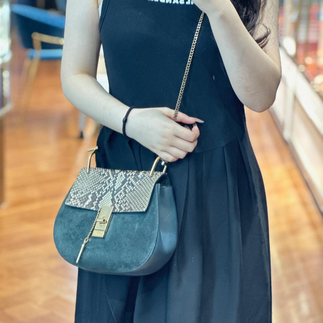 Chloe Black Python Drew Bag - Jiaxyk