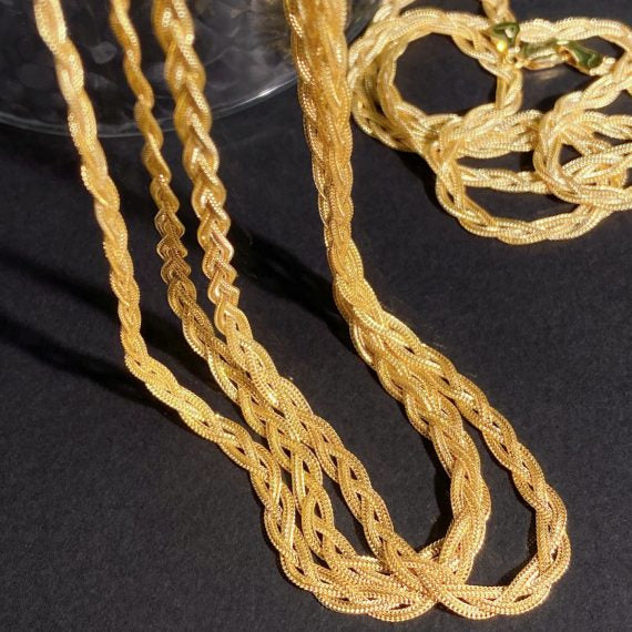 Italian Craftsmanship Braided Necklace in 18K Gold - Jiaxyk
