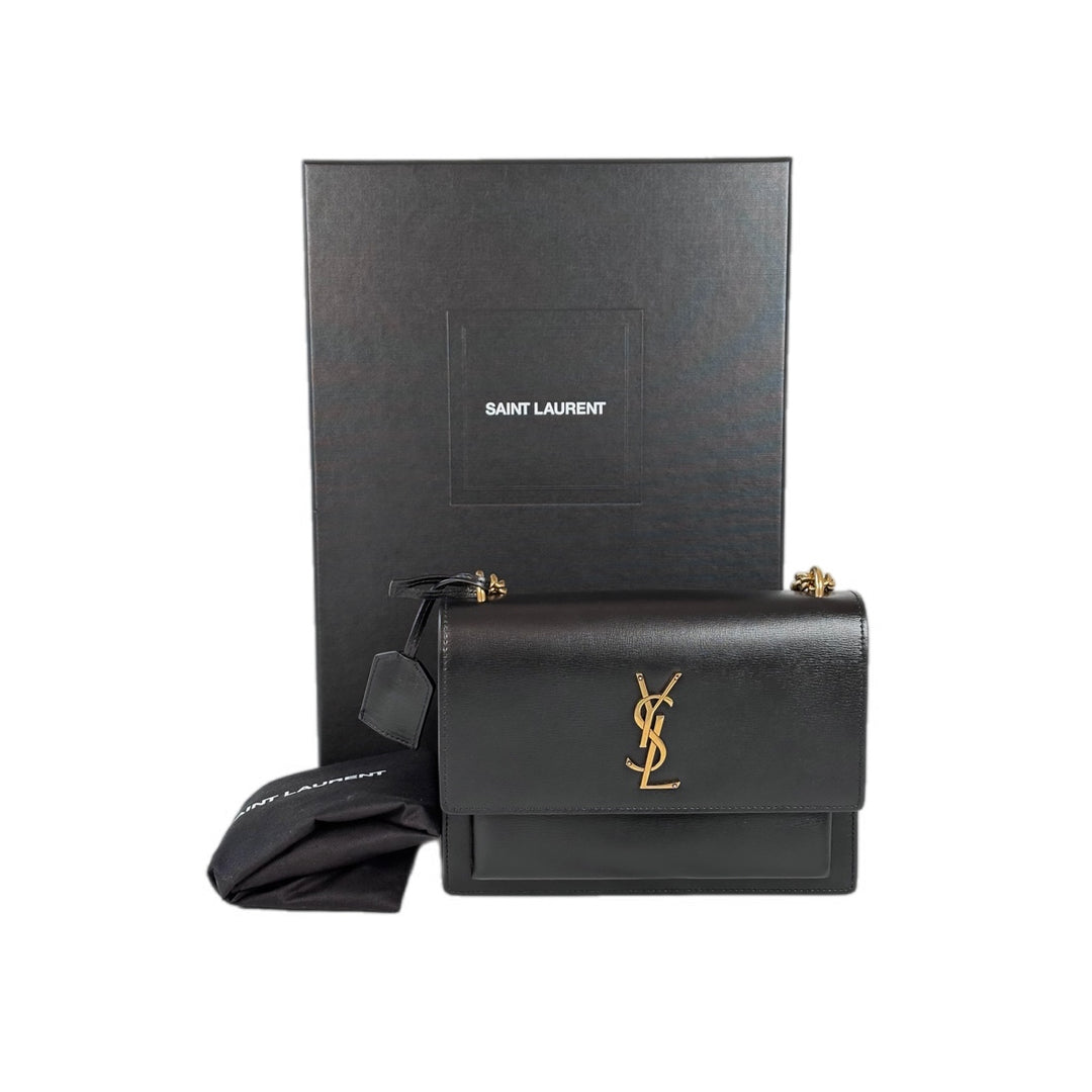 YSL Sunset Medium Bag Black