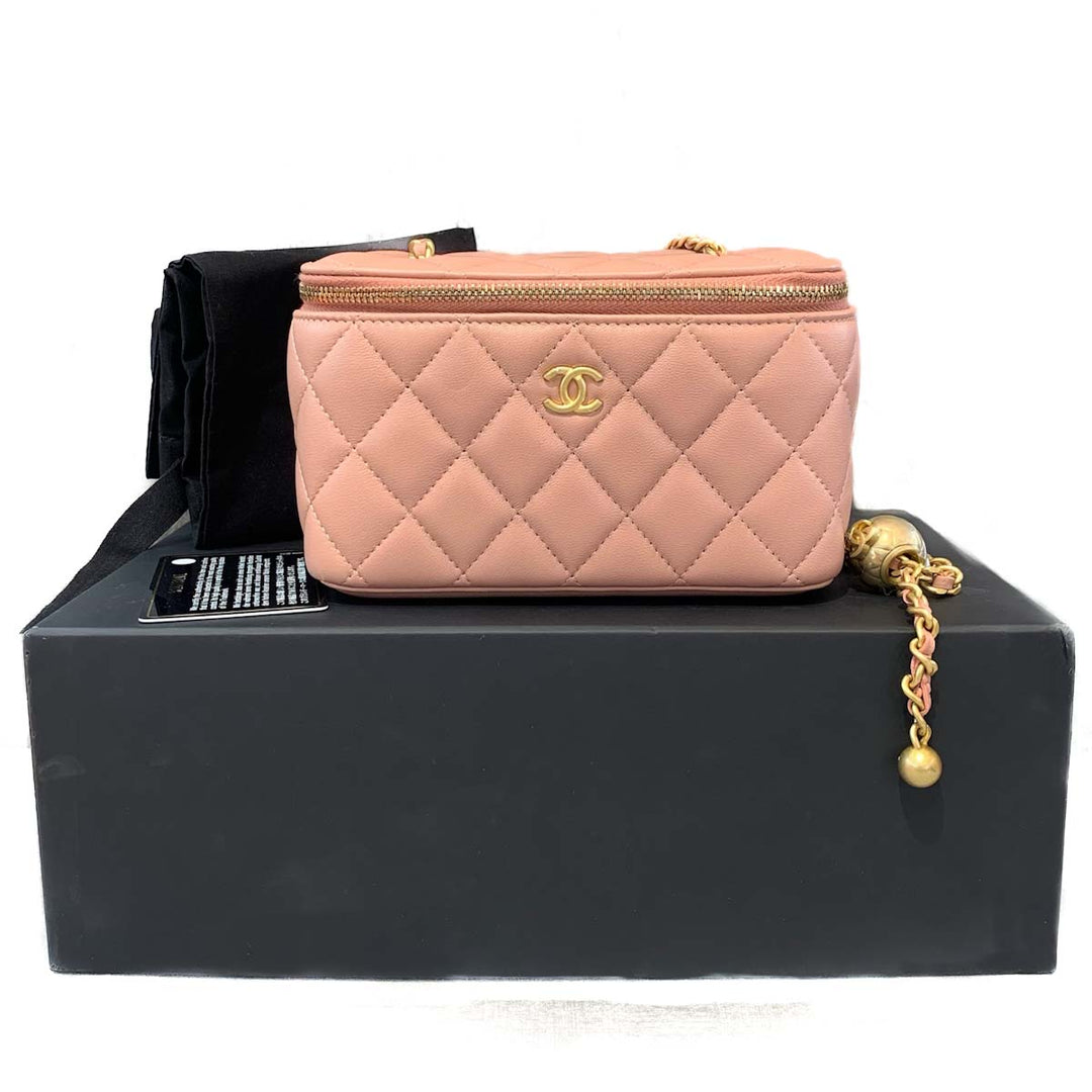 Chanel Pink Vanity Case with Pearl Crush - Jiaxyk