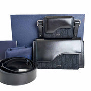 Dior Black/Oblique Double Pouch Bag