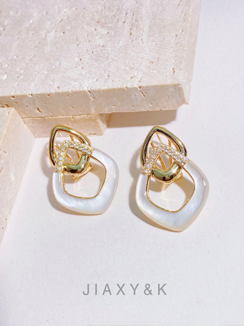 Rhombus Diamond Earrings - Jiaxyk