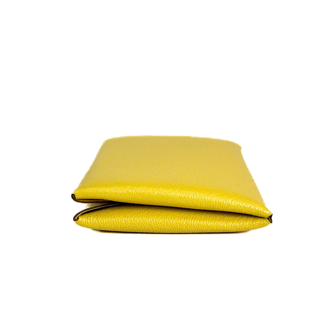 Hermes Yellow Calvi Card Holder - Jiaxyk