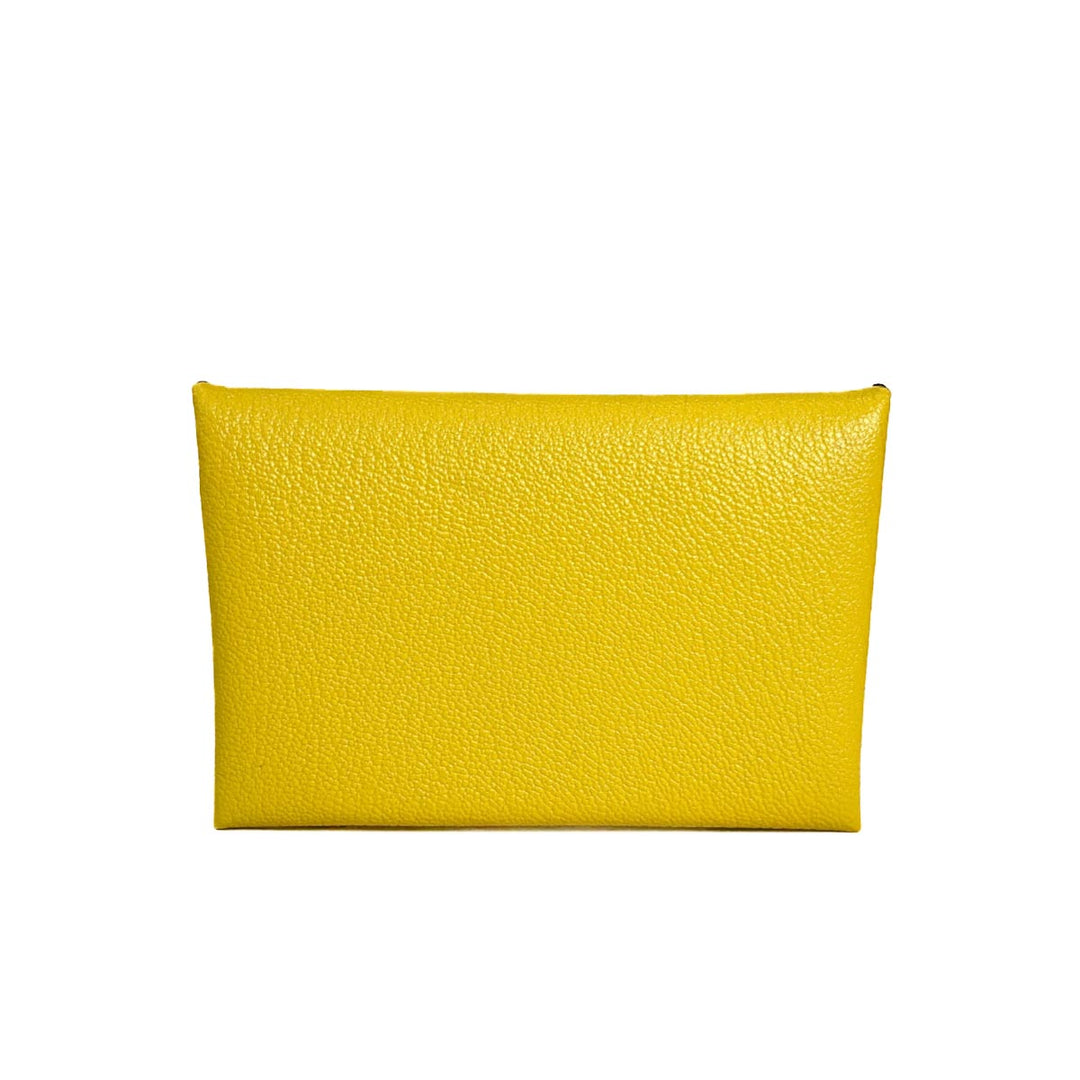 Hermes Yellow Calvi Card Holder - Jiaxyk