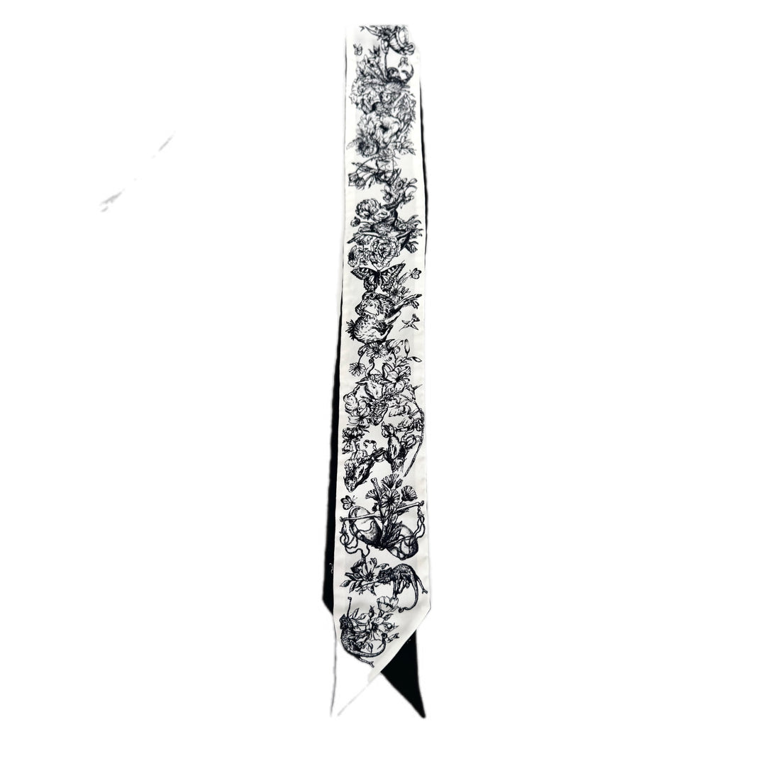 Dior Black and White Silk Twilly