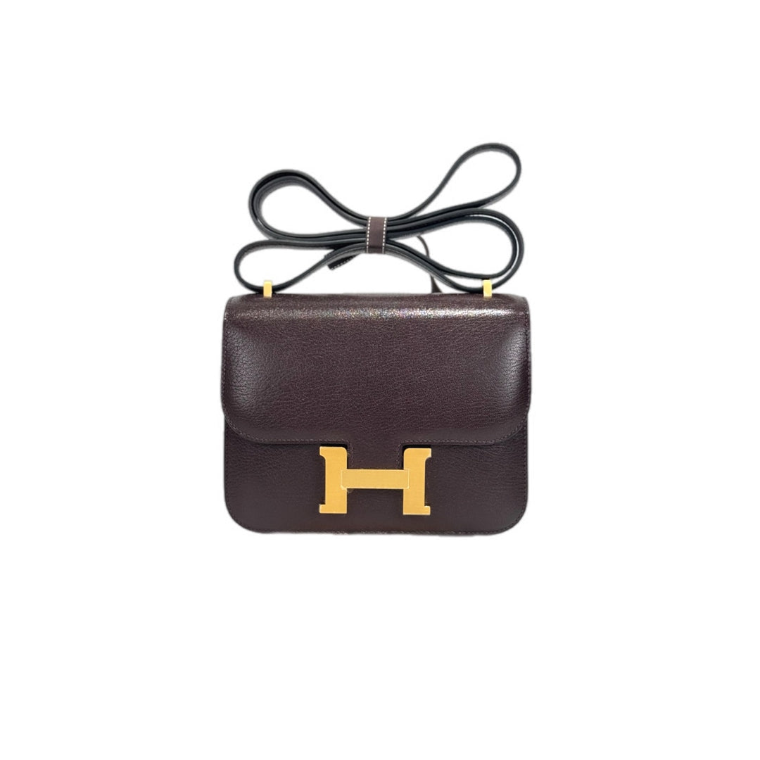 Hermes Constance Bag Mini 0G Rouge Sellier Chever Chamkila