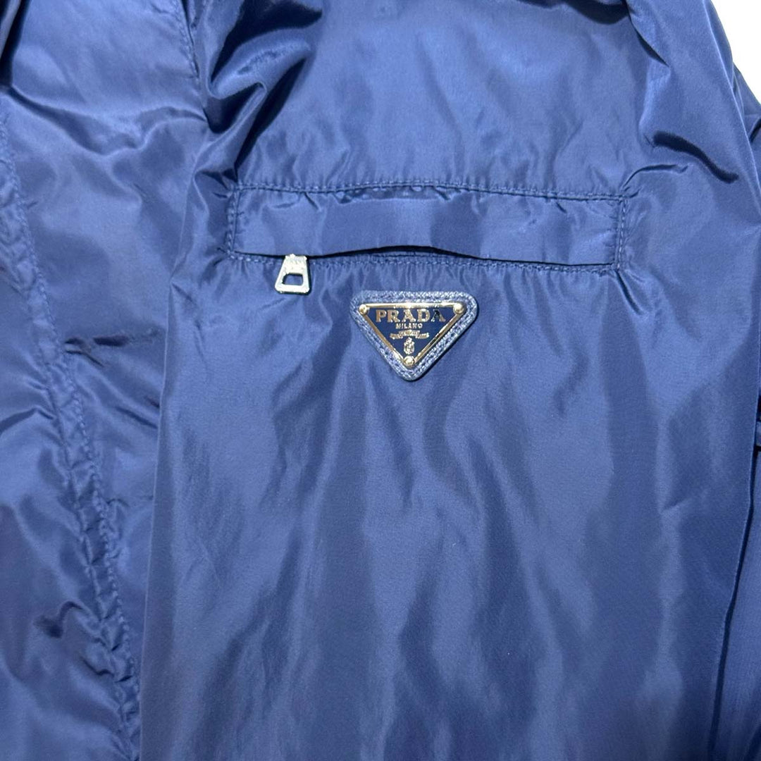 Prada Blue Zipped Up Nylon Jacket #40