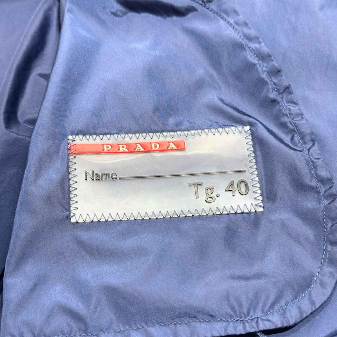 Prada Blue Zipped Up Nylon Jacket #40