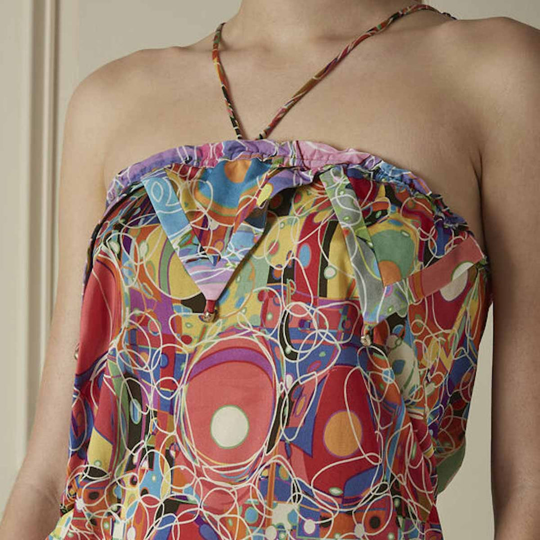 Chanel Multicolour Printed Silk Halter Neck Top #34