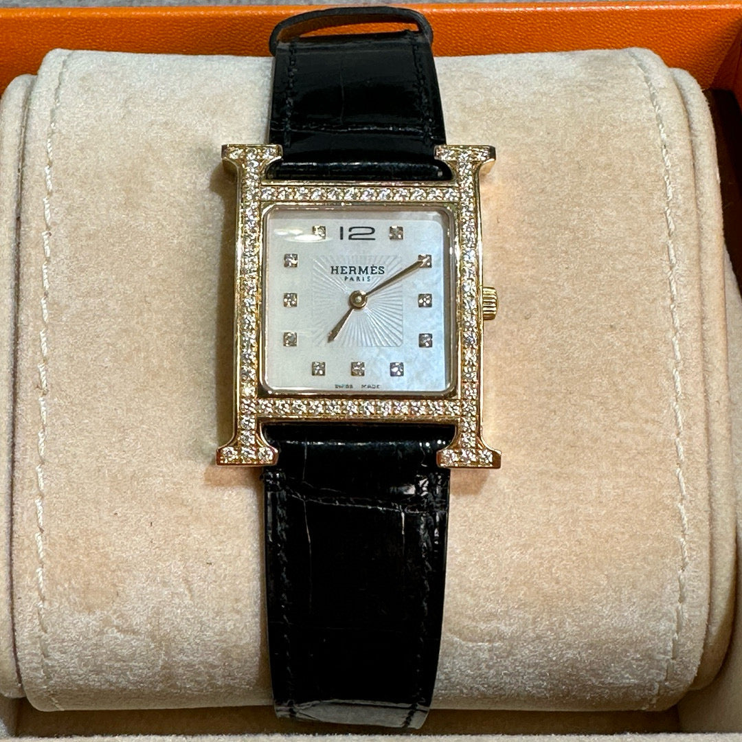 Hermes Heure H Watch, Medium Model, 30 MM with Alligator Strap - Jiaxyk