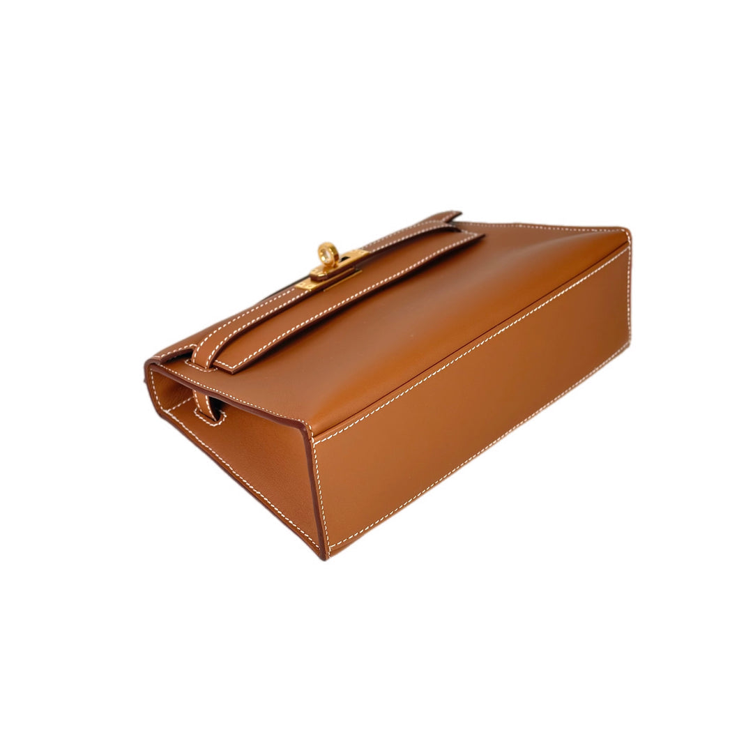 Hermes Kelly Mini Pochette Bag Gold