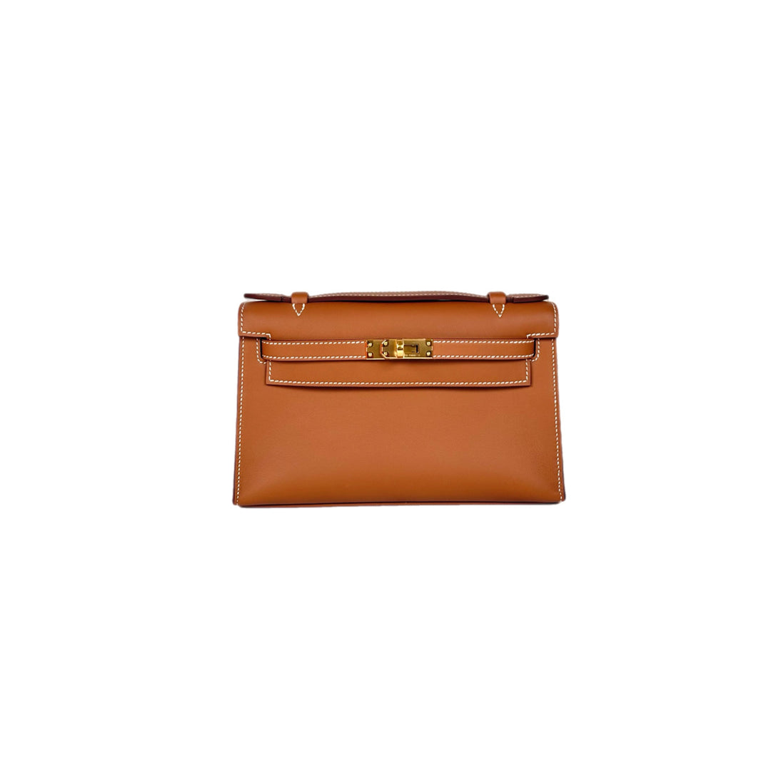 Hermes Kelly Mini Pochette Bag Gold
