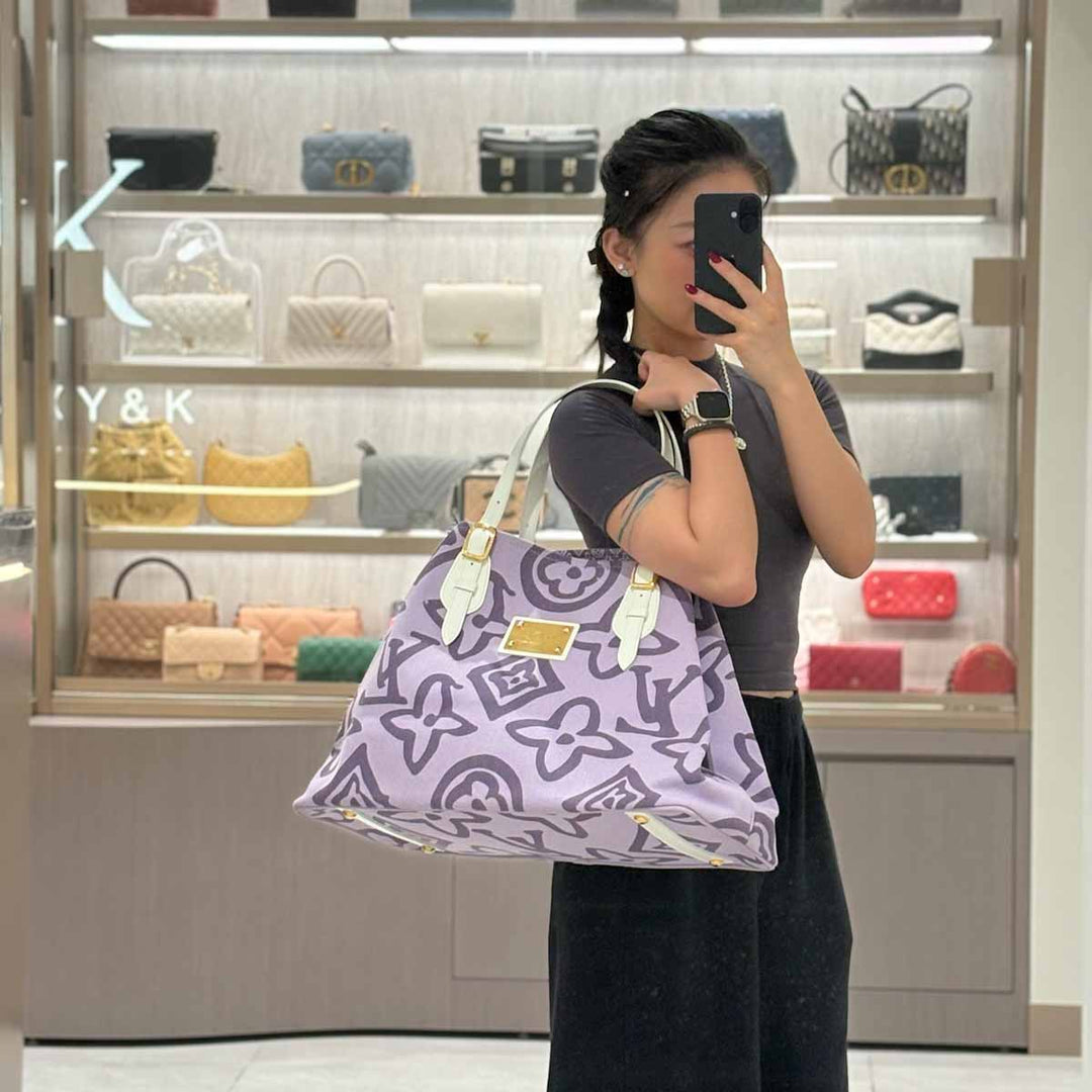 Louis Vuitton Purple Canvas Tote Bags