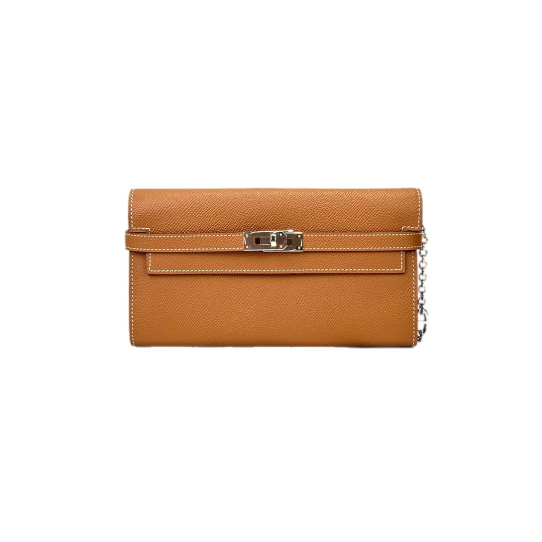 Hermes Long Kelly Wallet Epsom Gold