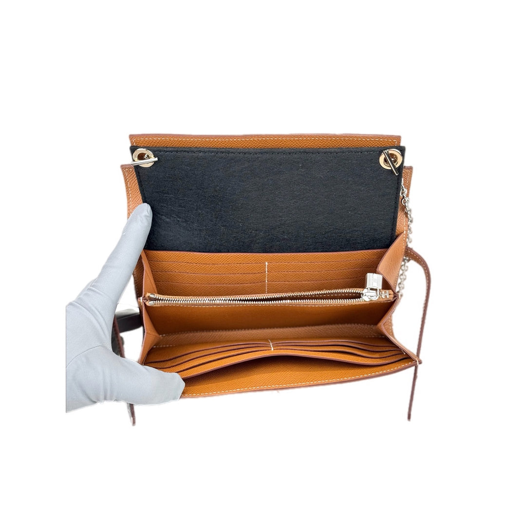 Hermes Long Kelly Wallet Epsom Gold