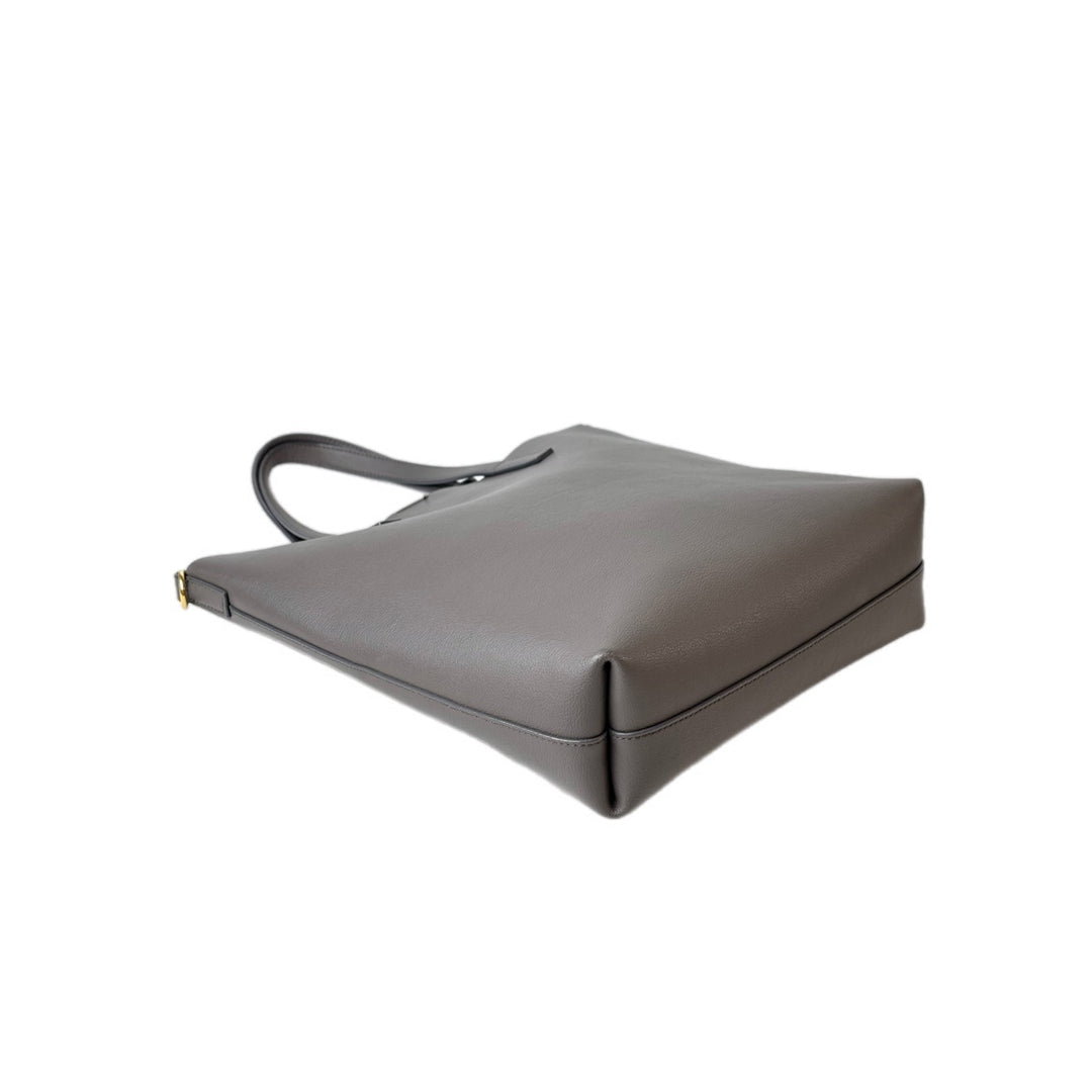 YSL Shopping Tote Bag With strap Grey Calfskin