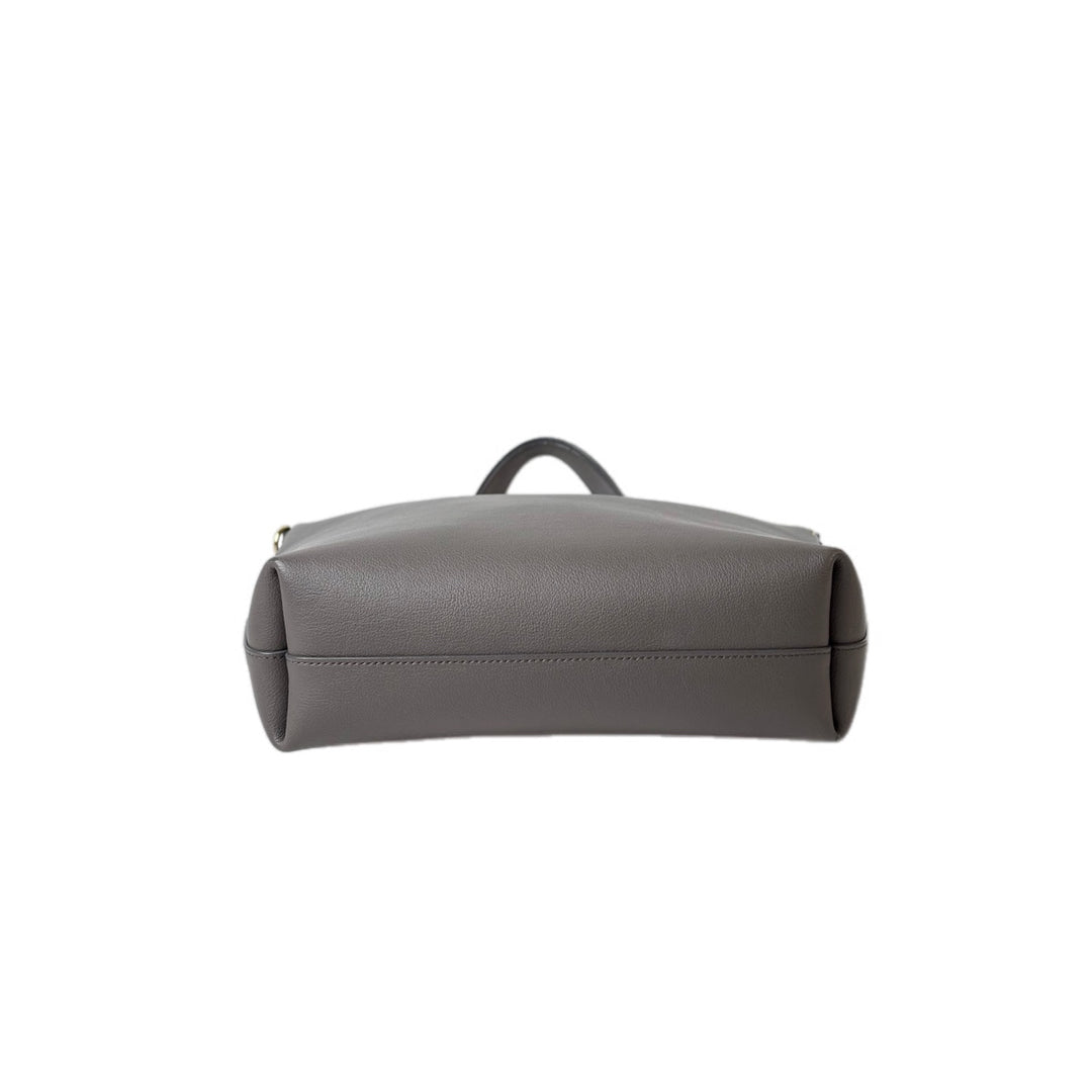 YSL Shopping Tote Bag With strap Grey Calfskin