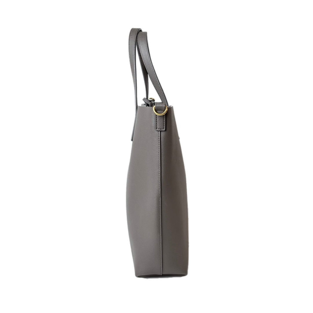 YSL Shopping Tote Bag With strap Grey Calfskin