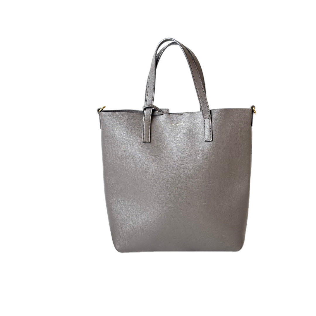YSL Shopping Tote Bag With strap Grey Calfskin