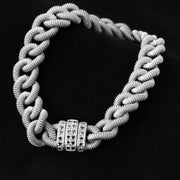Silver 925 Black Diamonds D0.3ct Rhodium Plated Bracelet, Made in Italy