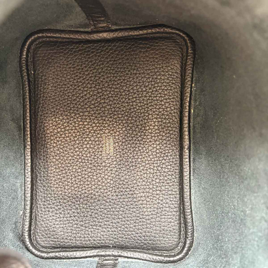 Hermes Picotin Black 18 Bag GHW