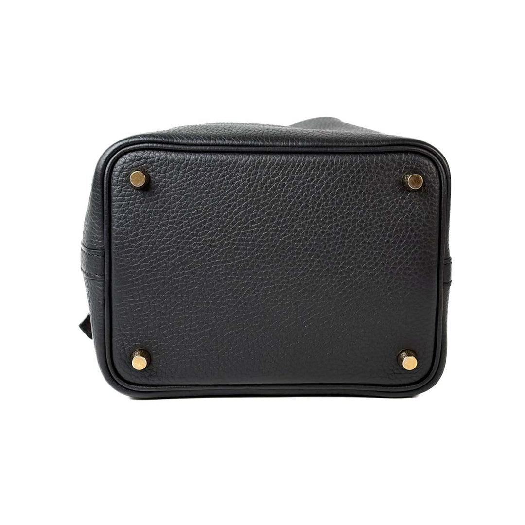 Hermes Picotin Black 18 Bag GHW