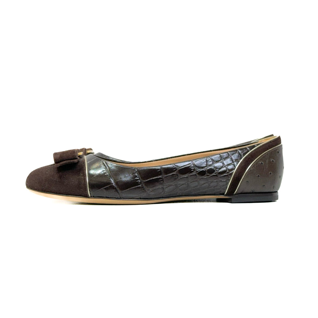 Ferragamo Varina Vara Ballet Flats - Jiaxyk