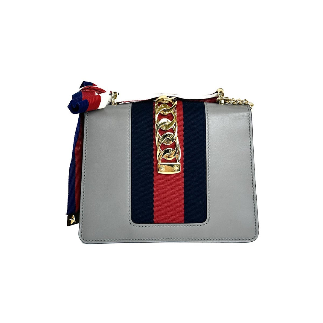 Gucci Sylvie Mini Grey Chain Shoulder Bag - Jiaxyk