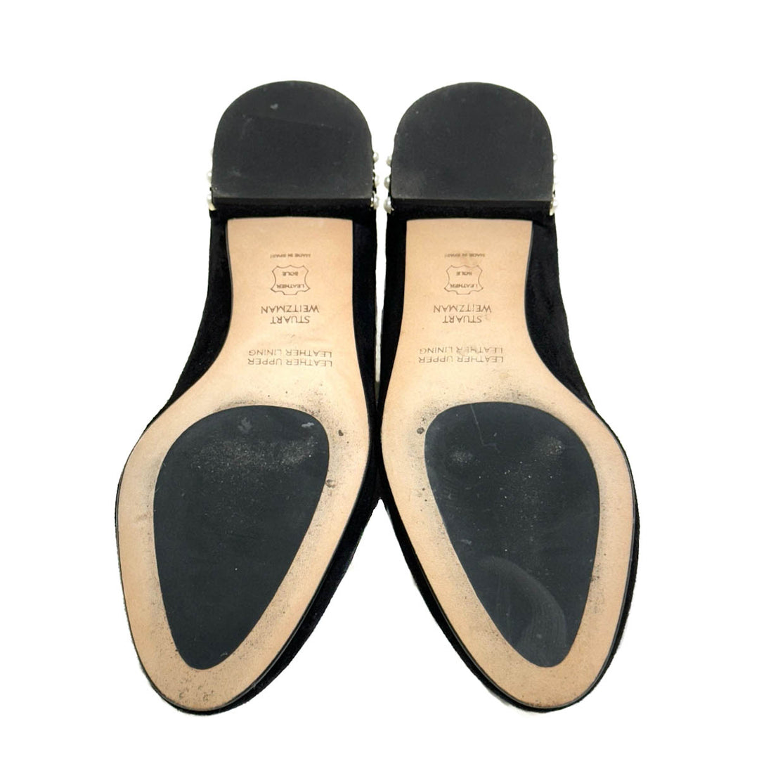 Stuart Weitzman Chicflat Suede Almond-Toe Flat - Jiaxyk