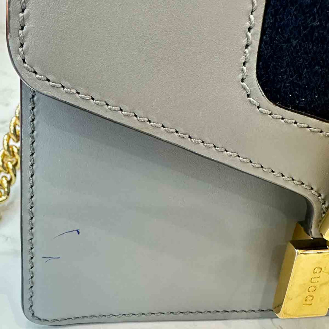 Gucci Sylvie Mini Grey Chain Shoulder Bag - Jiaxyk