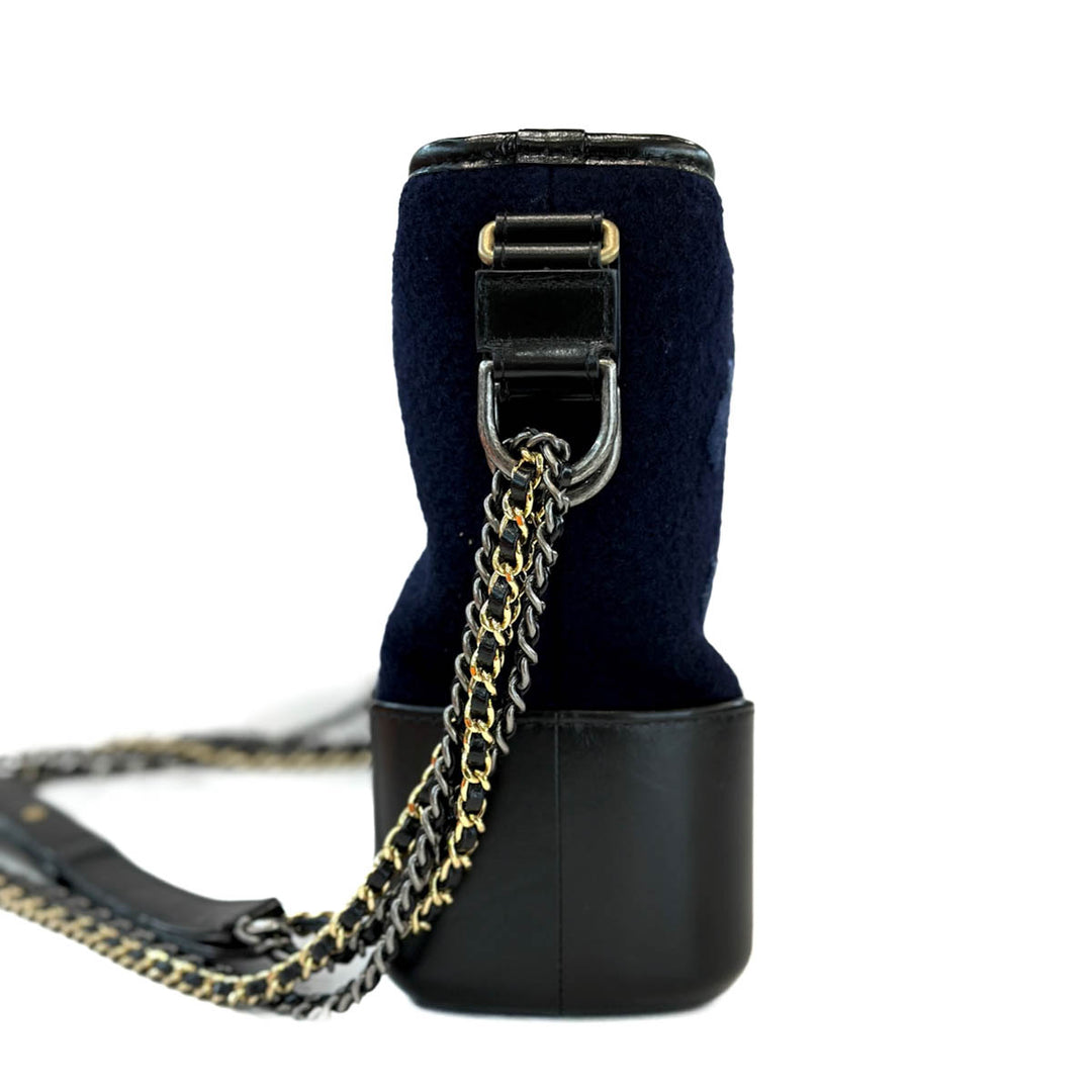 Chanel Medium Navy Wool Embroidered Paris Hamburg Gabrielle - Jiaxyk