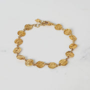 24K+18k Solid Yellow Gold Bracelet Turkish Craft 4.7g