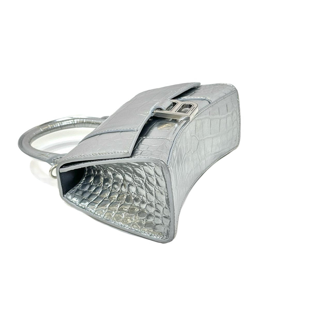 Balenciaga Sliver Hourglass XS Crocodile Embossed Bag - Jiaxyk
