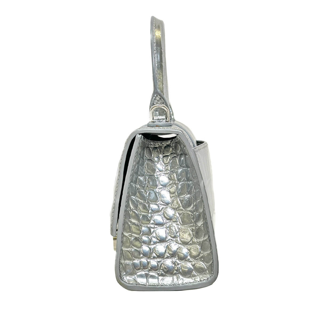 Balenciaga Sliver Hourglass XS Crocodile Embossed Bag - Jiaxyk