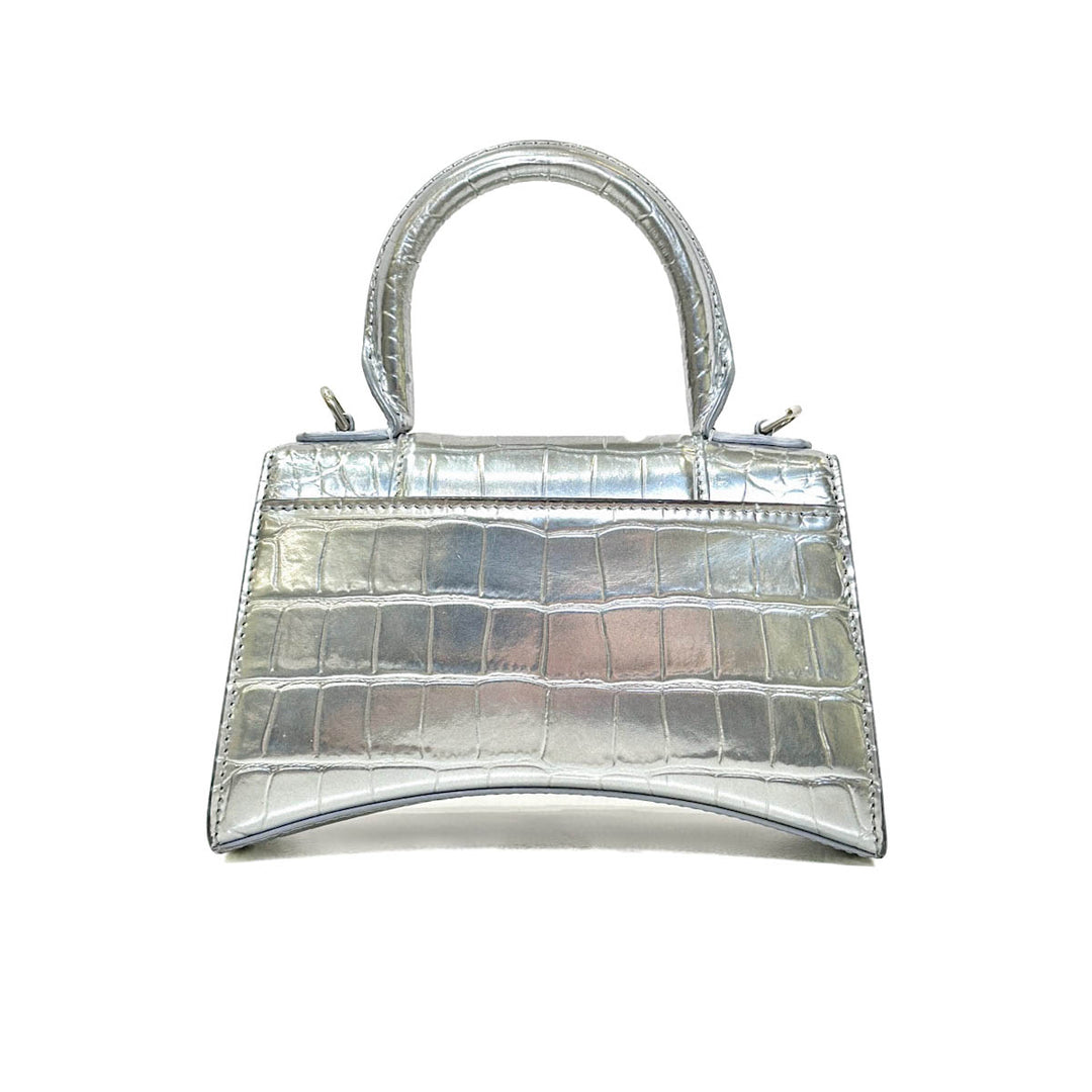 Balenciaga Sliver Hourglass XS Crocodile Embossed Bag - Jiaxyk