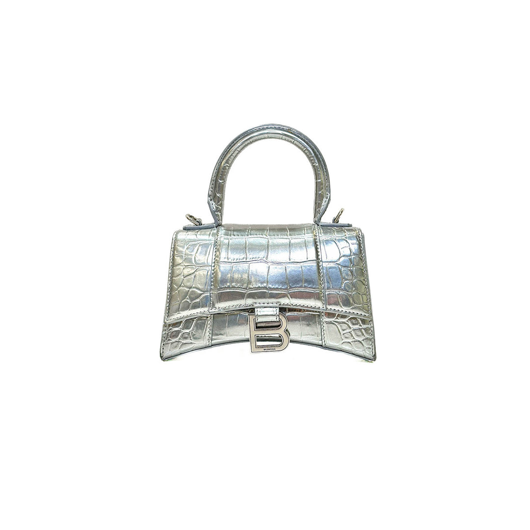Balenciaga Sliver Hourglass XS Crocodile Embossed Bag - Jiaxyk