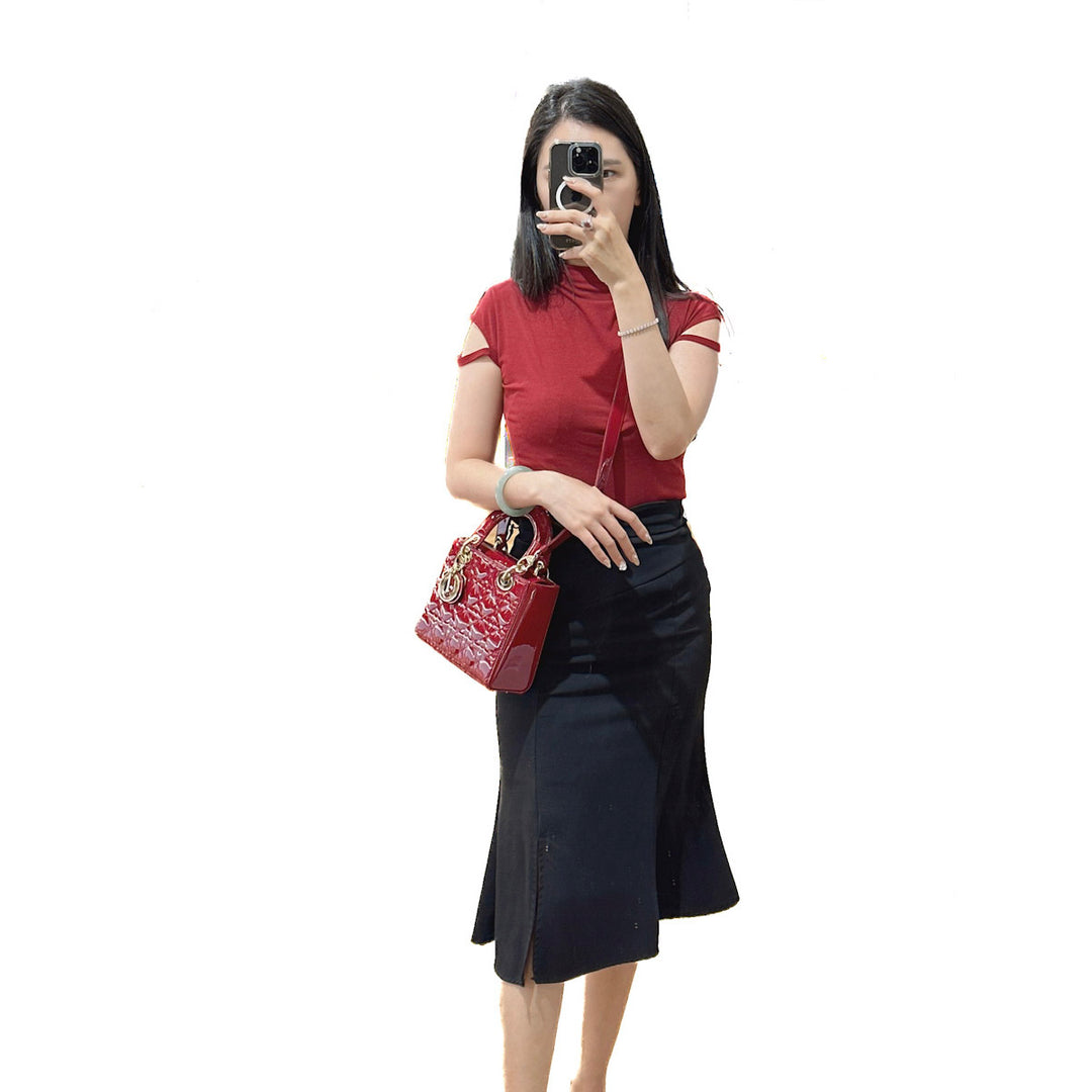 Dior Lady Small Red Patent Leather - Jiaxyk