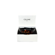 Celine Headband In Acetate and Steel Blond Havana/Gold