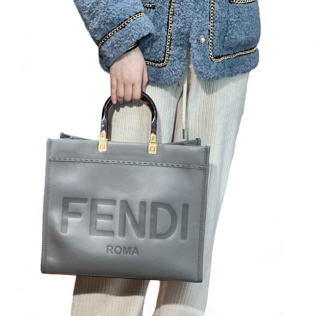 Fendi Medium Grey Sunshine Tote Bag - Jiaxyk