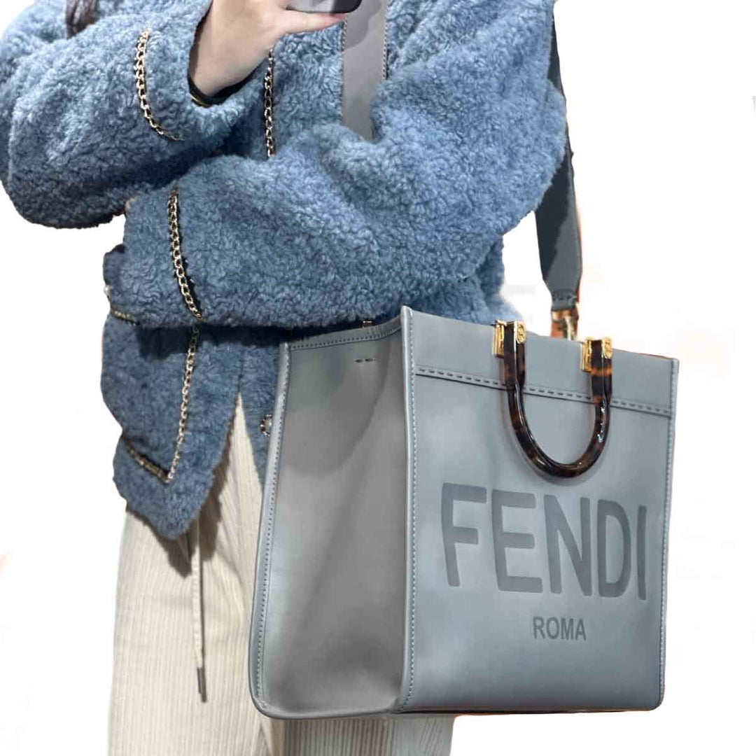 Fendi Medium Grey Sunshine Tote Bag - Jiaxyk
