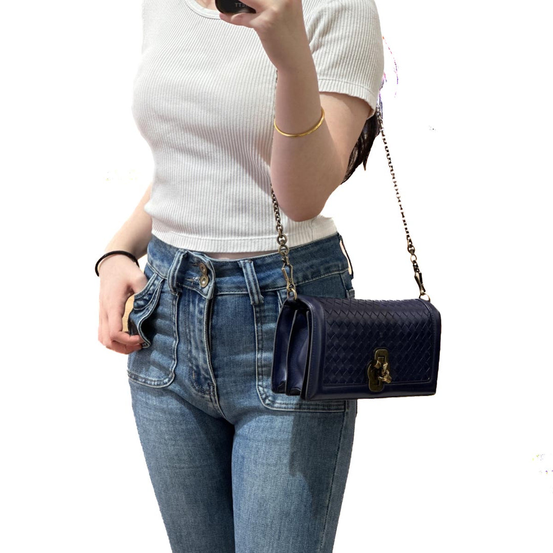 Bottega Veneta Blue Olimpia Knot Bag - Jiaxyk