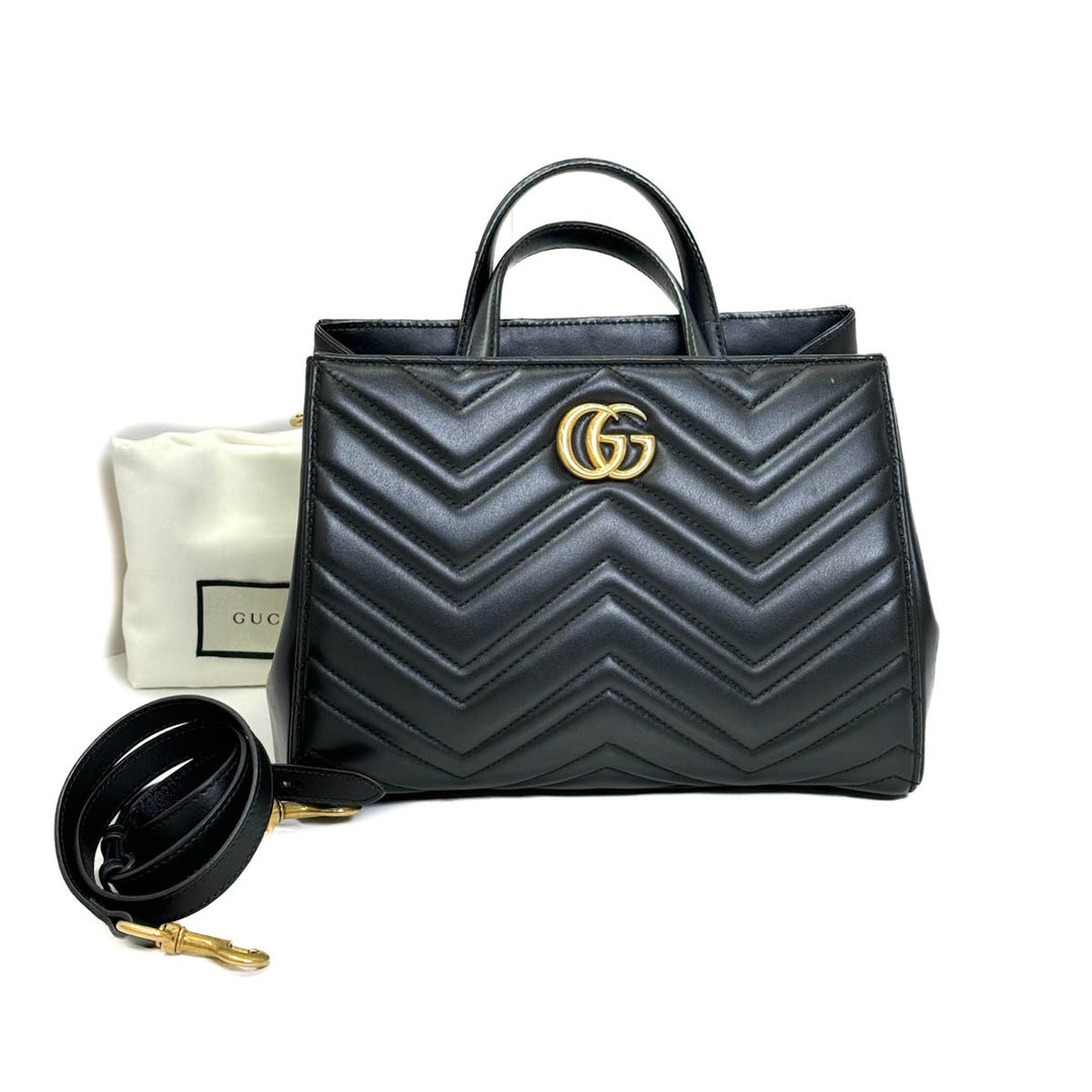 Gucci Black Small Marmont Top Handle Bag - Jiaxyk