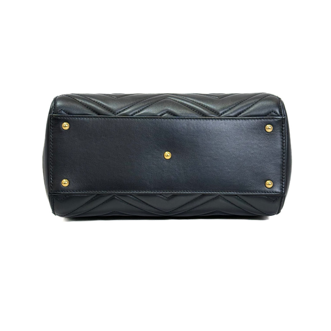 Gucci Black Small Marmont Top Handle Bag - Jiaxyk
