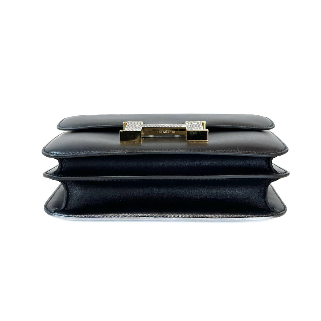 Hermes Mini Black Tadelakt/Lizard Constance Bag - Jiaxyk